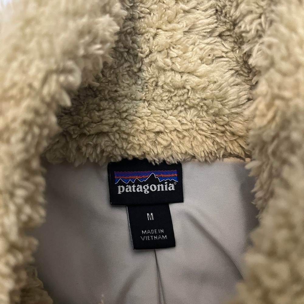 Patagonia Women Los Gatos Fleece Jacket M Teddy Beige Fall Cabincore Granola - Picture 5 of 7